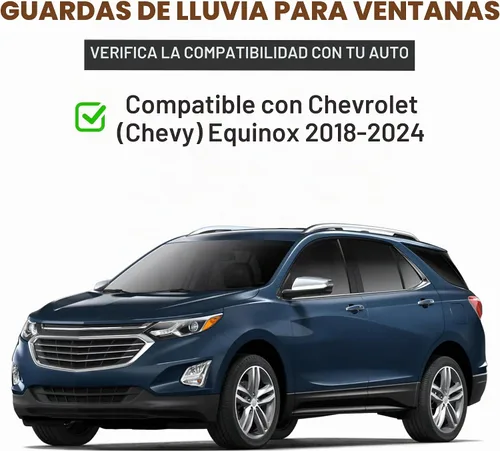 Vista 2 de Deflectores de ventana adheribles a prueba de roturas para Chevrolet (Chevy) Equinox 2018-2024, protectores contra lluvia, viseras de ventana
