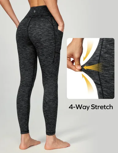 Vista 2 de Ewedoos - Pantalones deportivos de yoga para mujer con bolsillos leggings con bolsillos, de tiro alto, con control de abdomen, que no transparentan