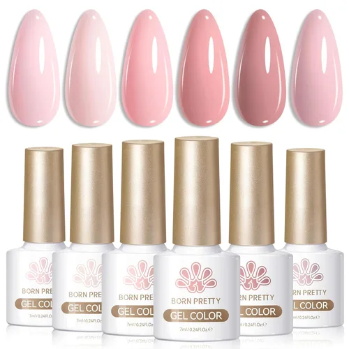 Vista 13 de BORN PRETTY Esmalte de uñas de gel de 6 colores marrón óxido, rojo moca, borgoña Juego de esmaltes de gel de otoño e invierno, tonos beige verde