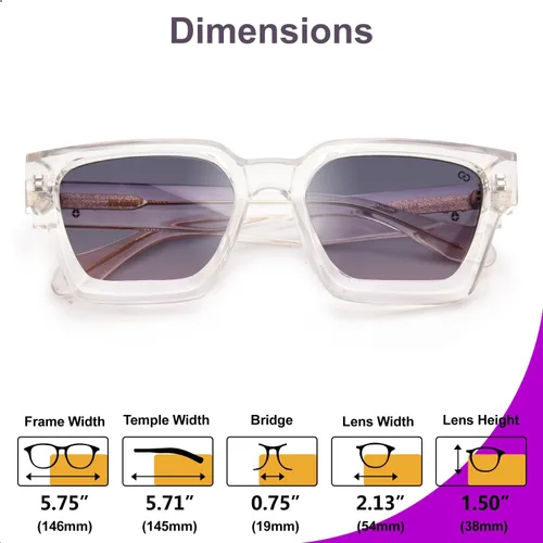 Vista 7 de VISOONE Moda 100% UV400 Protección Rectángulo TR90 Y2K Gafas de sol Accesorios para Mujeres Hombres RIVER, Transparente/Gris Rosa