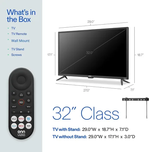 Vista 5 de ONN Smart TV de 32" alimentado por VIZIO Technology Class 720p HD, funciona con Apple Home, Amazon Alexa y Google Home, DTS:X y DTS: Virtual X