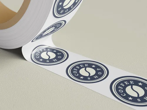 Vista 5 de Rollos de Pegatinas Personalizadas BOPP Brillo Premium, Pegatinas Personalizadas para Logo de Empresa, Más de 50 Etiquetas