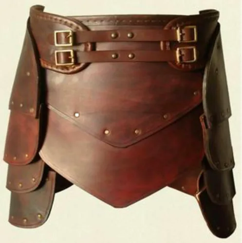 Vista 3 de Falda medieval de cuero para mujer disfraz de gladiador de armadura de guerrero renacentista