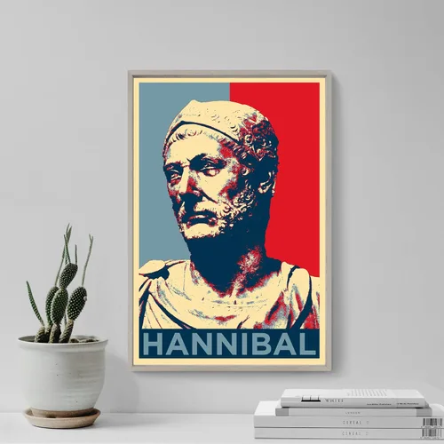 Vista 3 de Póster de Hannibal Barca con texto "Hope" (11.693 x 16.535 in)