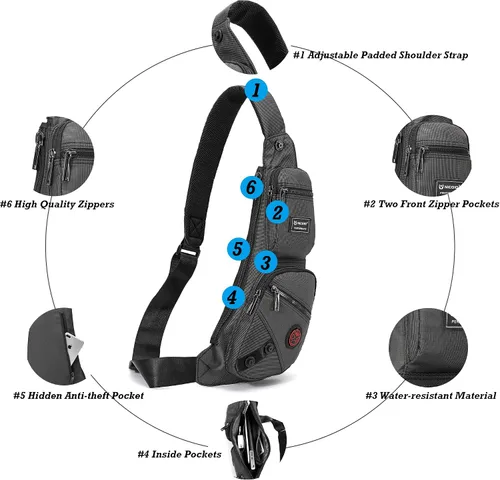 Vista 27 de Nicgid Sling Bag - Mochila bandolera para hombre), LYSB01NH075BJ-SPRTSEQIP