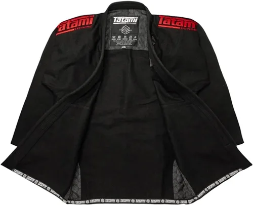 Vista 4 de Tatami Fightwear Estilo Black Label Jiu Jitsu Gi para hombre con chaqueta de tejido perla premium de 550 GSM, pantalones BJJ y bolsa