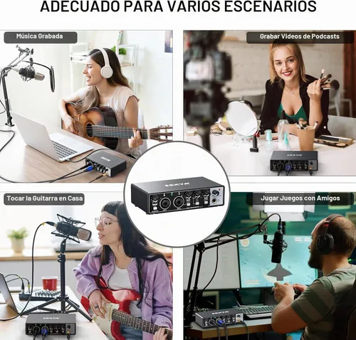 Vista 6 de Interfaz de audio EBXYA 2x2 - Tarjeta de sonido de grabación USB de 24 bits/192 kHz