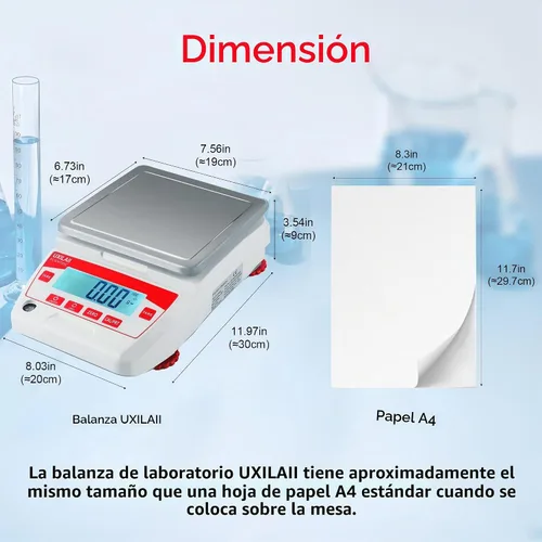 Vista 6 de Balanza de laboratorio 2200g x 0.01g Balanza analítica electrónica de alta precisión Balanza de laboratorio digital de 0.01g de precisión Balanza