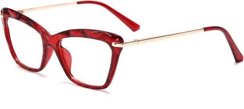 Vista 9 de FEISEDY Gafas de ojo de gato Marco Lentes transparentes Gafas ligeras para mujer B2440 Negro