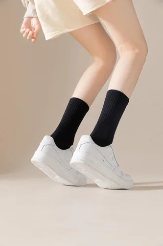Vista 5 de Irisbear Calcetines largos acolchados para mujer, de algodón, para correr, senderismo, atléticos, 5 pares