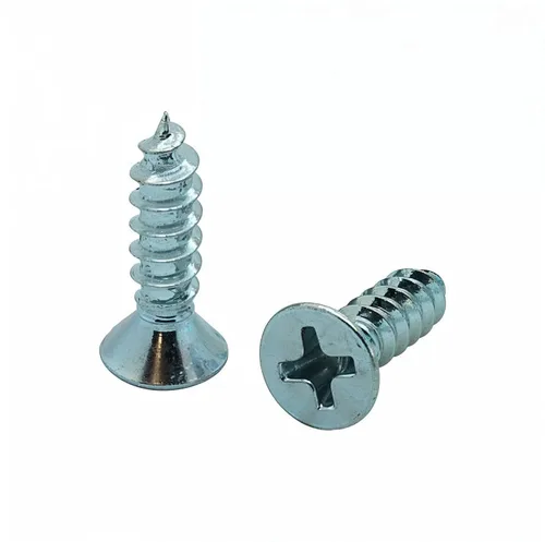 Vista 10 de 100 Unidades Tornillos para Madera #6 x 1" Cabeza Plana Recubiertos de Zinc Cabeza Phillips (BCP4) Phillips Drive, rosca profunda con punta fina