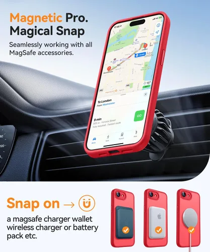 Vista 191 de CANSHN Funda magnética compatible con iPhone Air (6.5 pulgadas), mejorada [protección completa de la cámara] [compatible con Magsafe]