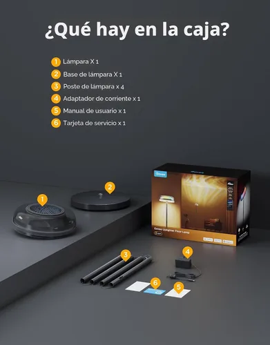 Vista 7 de Govee Uplighter - Lámpara de pie para sala de estar, proyector de ondulación RGBIC, lámpara de pie para dormitorio, compatible con SmartThings
