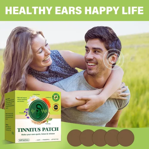 Vista 2 de Alivio de tinnitus para oídos zumbidos, 50 parches de alivio de tinnitus, apoya el ruido del oído y el alivio de zumbidos, mejora la comodidad