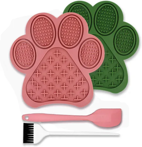 Vista 8 de Tapete de alimentación lenta con ventosas, diseño antideslizante, reductor de aburrimiento y ansiedad para perros y gatos, tapete calmante
