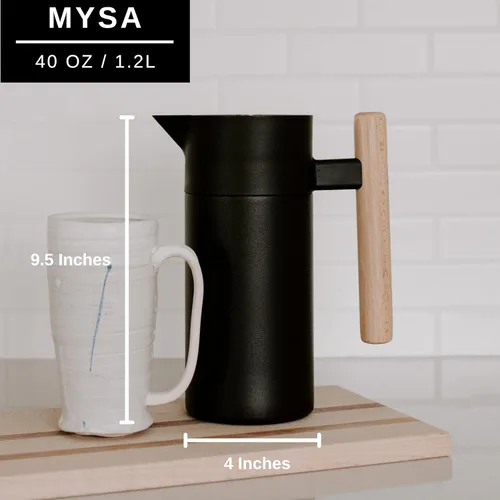 Vista 5 de Hastings Collective Jarra térmica de café de 40 onzas – Jarra aislada al vacío de doble pared de acero inoxidable – Cafetera térmica de 1 litro