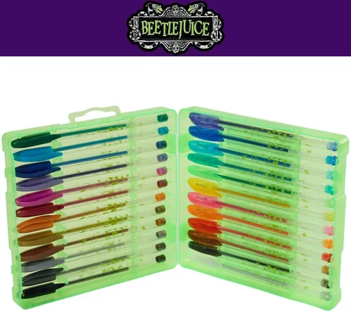 Vista 4 de Innovative Designs Beetlejuice - Juego de bolígrafos de gel para niños, paquete de 24 con bolígrafos de gel con purpurina, bonitos bolígrafos