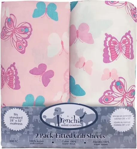 Vista 11 de Frenchie Mini Couture Sábanas para moisés, 100% algodón, estrellas azules, 15 x 33 pulgadas, paquete de 2