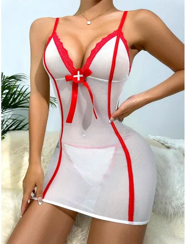 Vista 6 de EASYLONGJEE Sexy Nurse Costumes for Women, Naughty Nurse Lingerie for Women Halloween Costumes Dress Cosplay Outfits