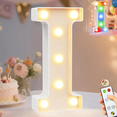 Vista 68 de Pooqla Letras con luces LED de marquesina, letras decorativas iluminadas en blanco cálido y blanco frío, letras del alfabeto iluminadas para niños