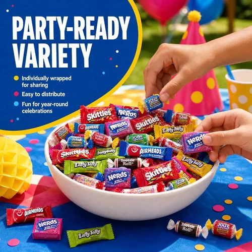 Vista 7 de Paquete variado de caramelos a granel, caramelos de 2 libras, caramelos envueltos individualmente CandyBulk, caramelos, rellenos de piñata, rellenos