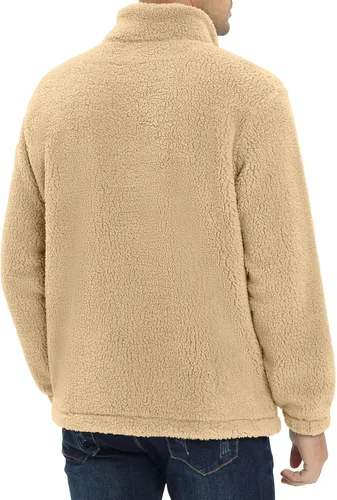 Vista 2 de MAGNIVIT Chaquetas de sherpa mullidas y mullidas para hombre, con forro polar, cálida, con cremallera completa, chaqueta casual para exteriores