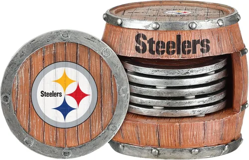 Vista 34 de FOCO NFL Team Logo 5-Pack Barrel Beverage Drink Coaster Set