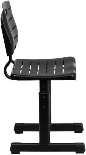 Vista 4 de Flash Furniture Silla de estudiante negra de altura ajustable con marco de pedestal negro