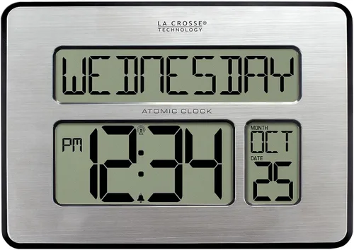 Vista 8 de La Crosse Technology 513-1419C Reloj de pared digital atómico con calendario y temperatura