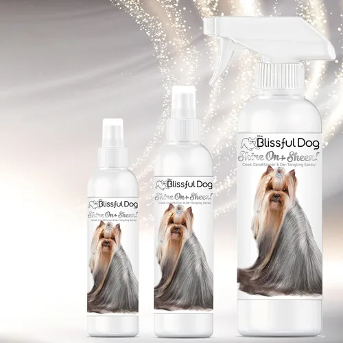 Vista 4 de The Blissful Dog Shine-On + Sheen Coat - Spray para perro, acondicionador fácil de usar, acondicionador sin enjuague sensible a la piel, espray