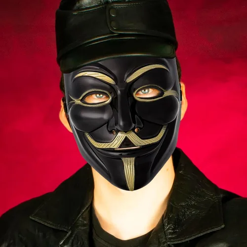Vista 4 de Diximus - Máscara de V for Vendetta, máscara anónima de Guy Fawkes para Halloween, máscara de hacker