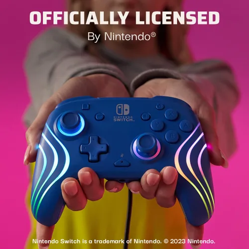 Vista 5 de PDP Afterglow Wave Wired Controller Blue for Nintendo Switch, Nintendo Switch - OLED