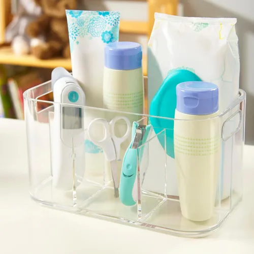 Vista 8 de STORi Bliss Organizador de Almacenamiento de Cosméticos de Plástico de 5 Compartimentos Transparente Contenedor de Maquillaje Rectangular