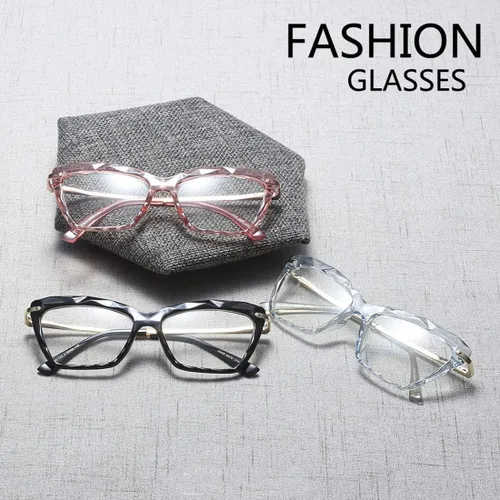 Vista 6 de Gafas de lectura de ojo de gato para mujer, marco de gafas de cristal de moda