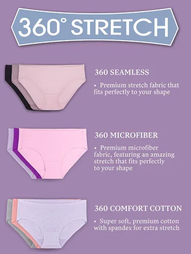 Vista 5 de Fruit of the Loom Ropa interior sin costuras para mujer talla regular y grande