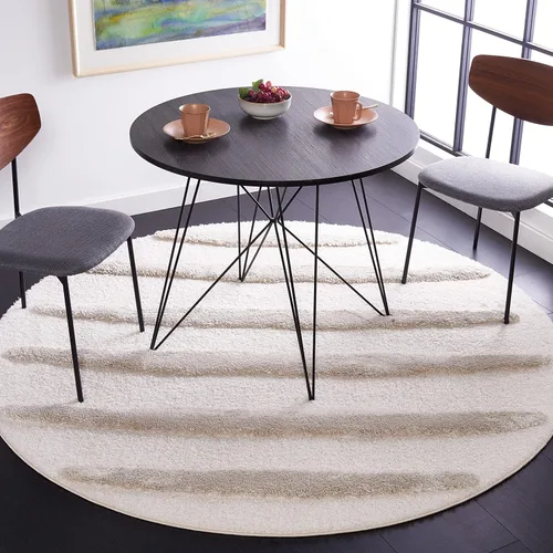 Vista 9 de SAFAVIEH Hi-Lo Shag Collection - Alfombra para pasillo, 2 pies 2 pulgadas x 8 pies, color beige, diseño moderno a rayas, no desprende pelusa