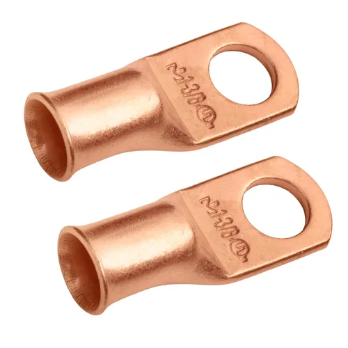 Vista 263 de SELTERM - 5 terminales de anillo resistentes para cable de batería, calibre 1/0 AWG, pernos de 1/2 pulgadas, terminales de calibre 0, ojales
