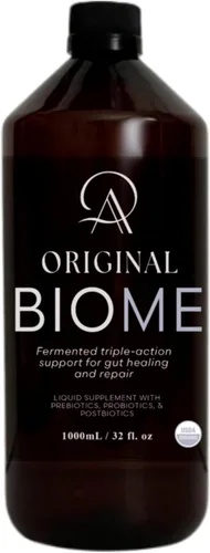 Vista 7 de Original Biome, mezcla líquida 3 en 1 de probióticos, prebióticos y postbióticos, bioma vivo fermentado con hierbas curativas para apoyo intestinal