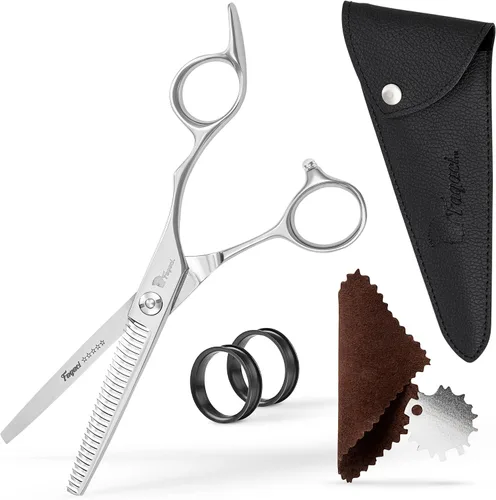 Vista 13 de Tijeras Profesionales para Cabello de 5.5 Pulgadas con Cuchillas Extremadamente Afiladas, Tijeras de Corte de Cabello de Acero 440C, Duraderas