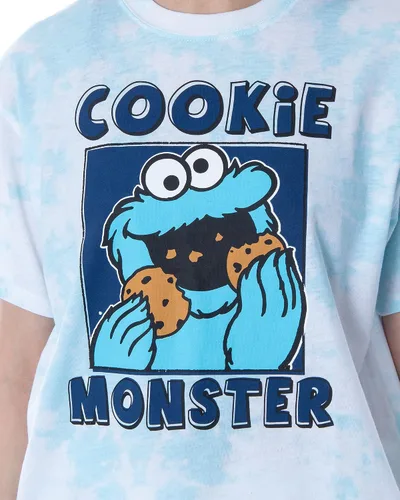 Vista 3 de Conjunto de pijama corto para mujer de Sesame Street Cookie Monster Tie Dye Shirt