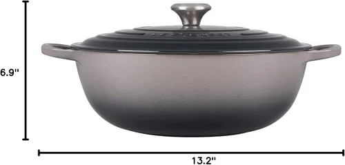 Vista 7 de Le Creuset Signature - Horno de chef de hierro fundido, 7.5 cuartos de galón, Oyster Ostra