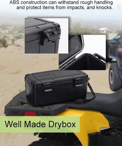Vista 6 de Caja seca impermeable para kayak, caja de almacenamiento flotante de ABS con bisagra de acero inoxidable y bolsillo de malla, caja impermeable