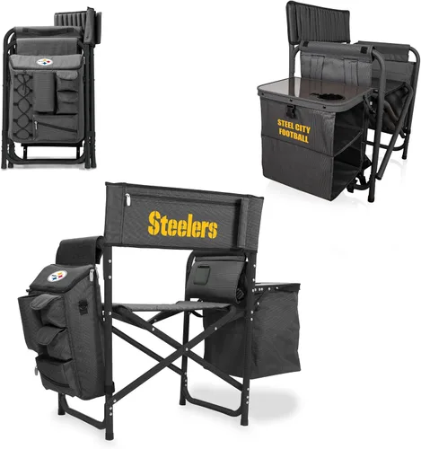 Vista 29 de PICNIC TIME NFL NFL Fusion - Silla de campamento unisex para adultos, con mesa auxiliar y enfriador suave, silla de playa para adultos, silla