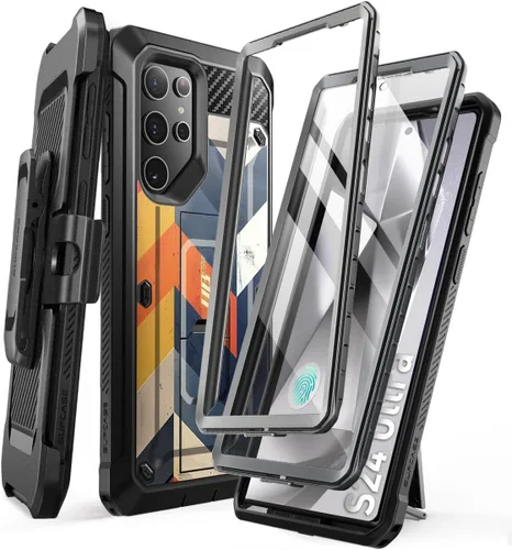Vista 8 de SUPCASE Funda para Samsung Galaxy S24 Ultra con soporte, [Unicorn Beetle Pro] [2 marcos frontales]