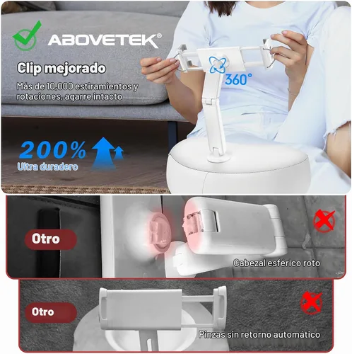 Vista 7 de AboveTEK Soporte de almohada para tableta para cama, manos libres ajustable para iPad de lectura de regazo con puf suave, regalo ideal para mamá, se