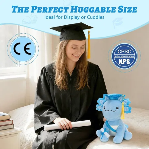 Vista 5 de Tezituor Juguete de peluche de ajolote de graduación 2026, bonito animal de peluche de graduación de 8 pulgadas, regalo para niños y niñas