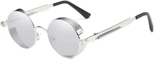 Vista 64 de Dollger Gafas de sol vintage Steampunk Retro Metal Round Circle Frame