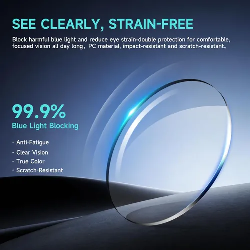Vista 7 de Oversized Square Blue Light Blocking Glasses for Women Men, Anti Glare Computer Glasses, Reduce Eye Strain