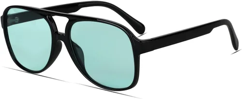 Vista 40 de Freckles Mark Lentes de sol clásicos estilo retro de los años 70 para mujeres y hombres, montura estilo aviador, cuadrada, grande y de moda