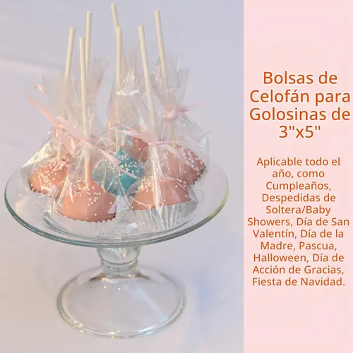 Vista 5 de Yotelab Bolsas para tartas, bolsas de celofán transparente de 3 x 5 pulgadas con lazos giratorios, 100 unidades Clear Gift Wrap Bags, Small Treat